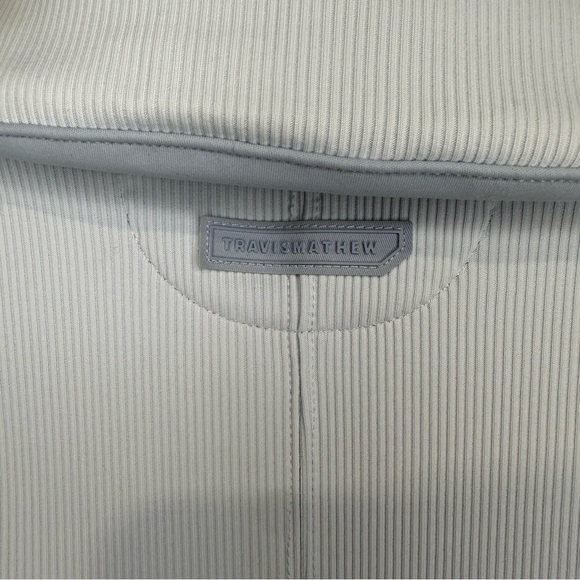 Travis Mathew Light Blue Ribbed Polo Shirt - Picture 10 of 11